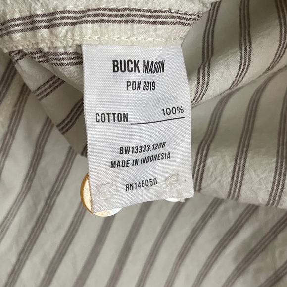 Buck Mason Beige Striped Button-Down Shirt - Picture 6 of 6